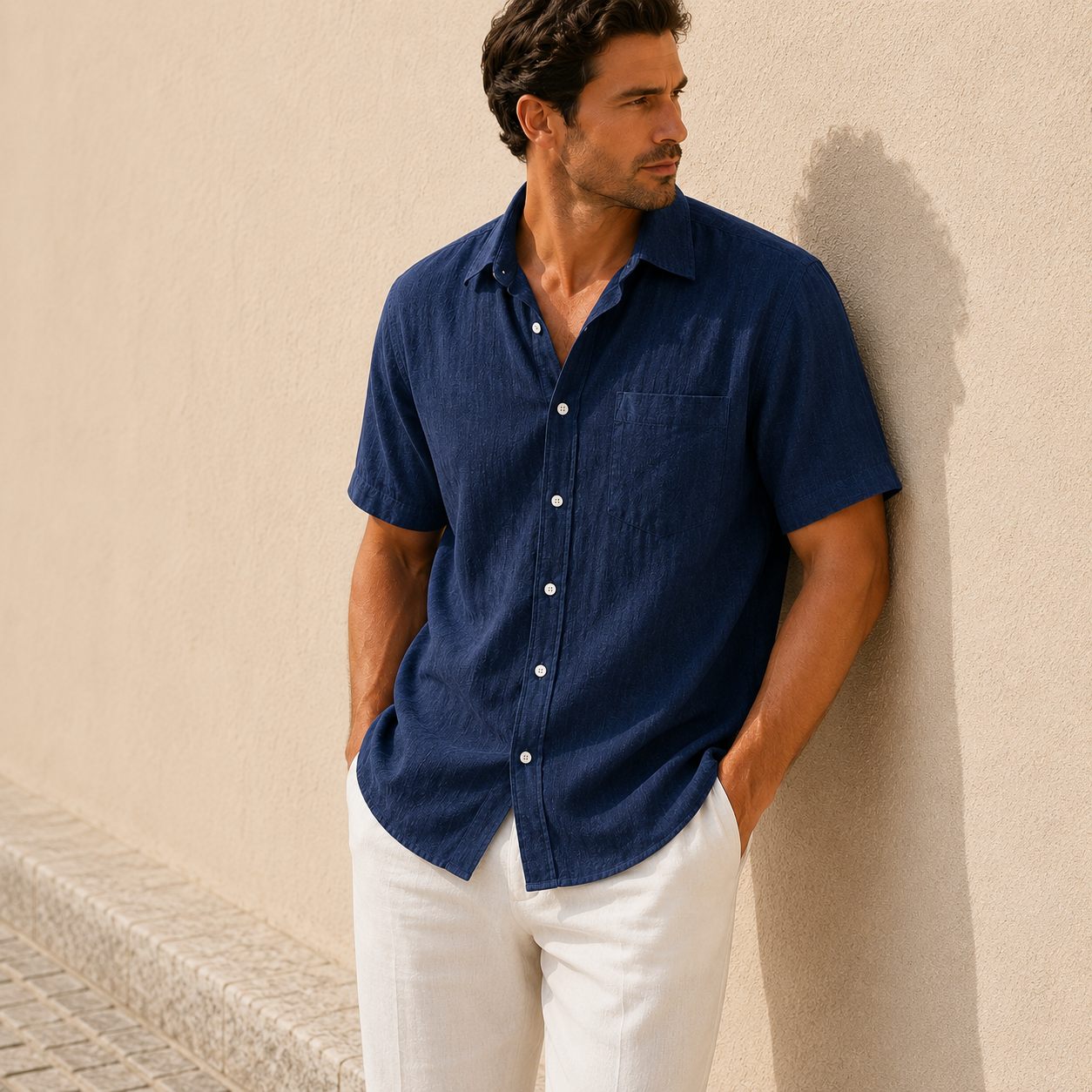 Men's Textured Short Sleeve Shirt