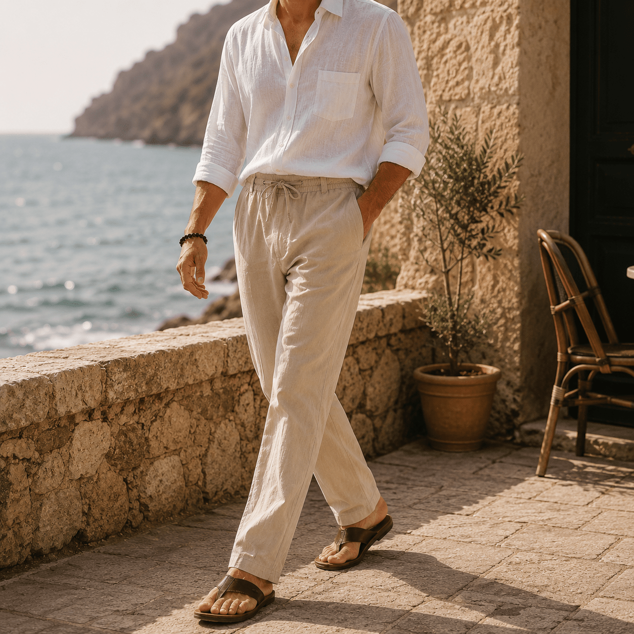 Men’s Portofino Relaxed Linen Pants - VogueTale