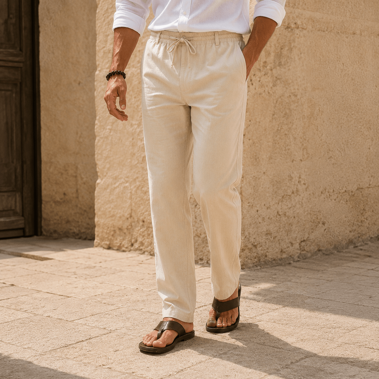 Men’s Portofino Relaxed Linen Pants - VogueTale