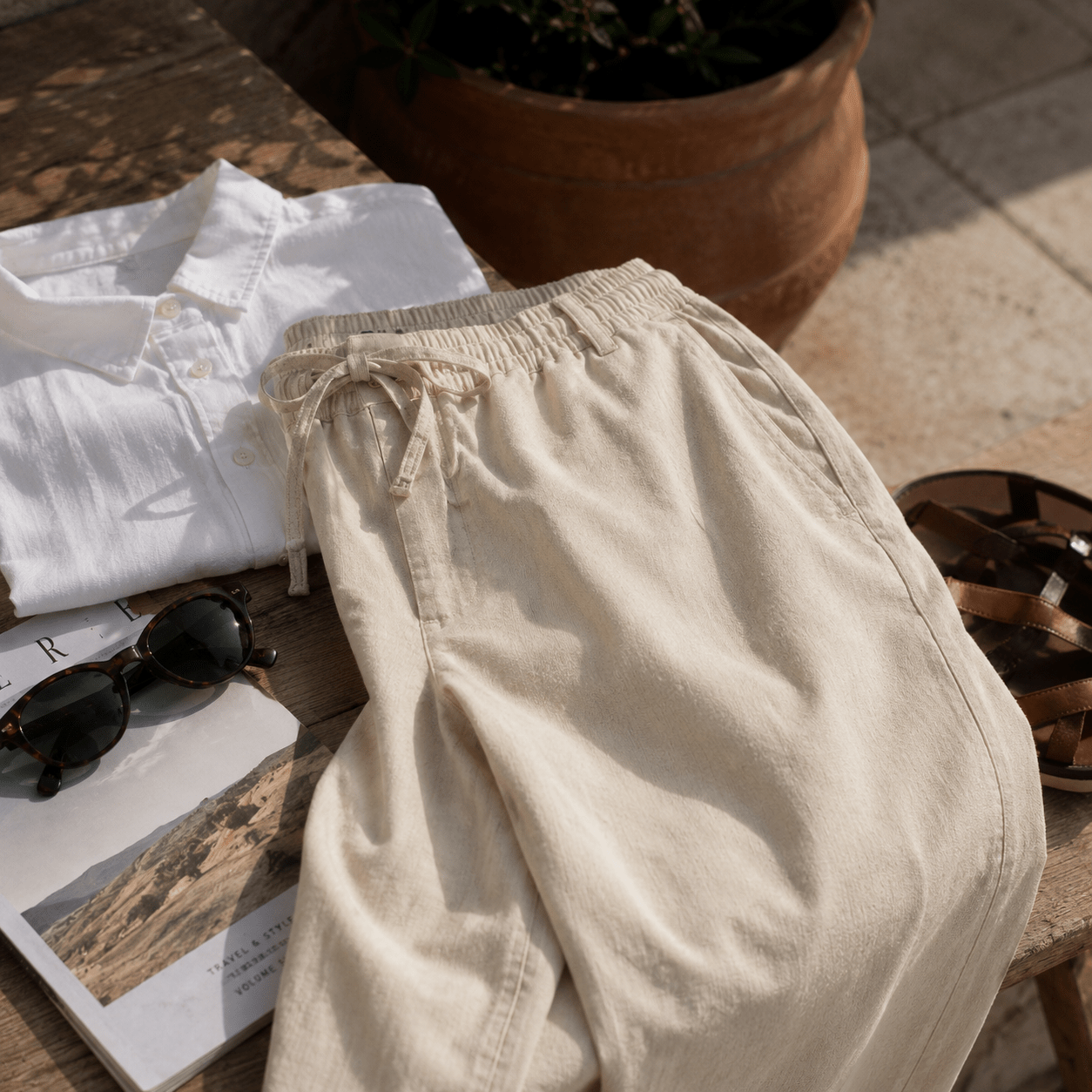 Men’s Portofino Relaxed Linen Pants - VogueTale