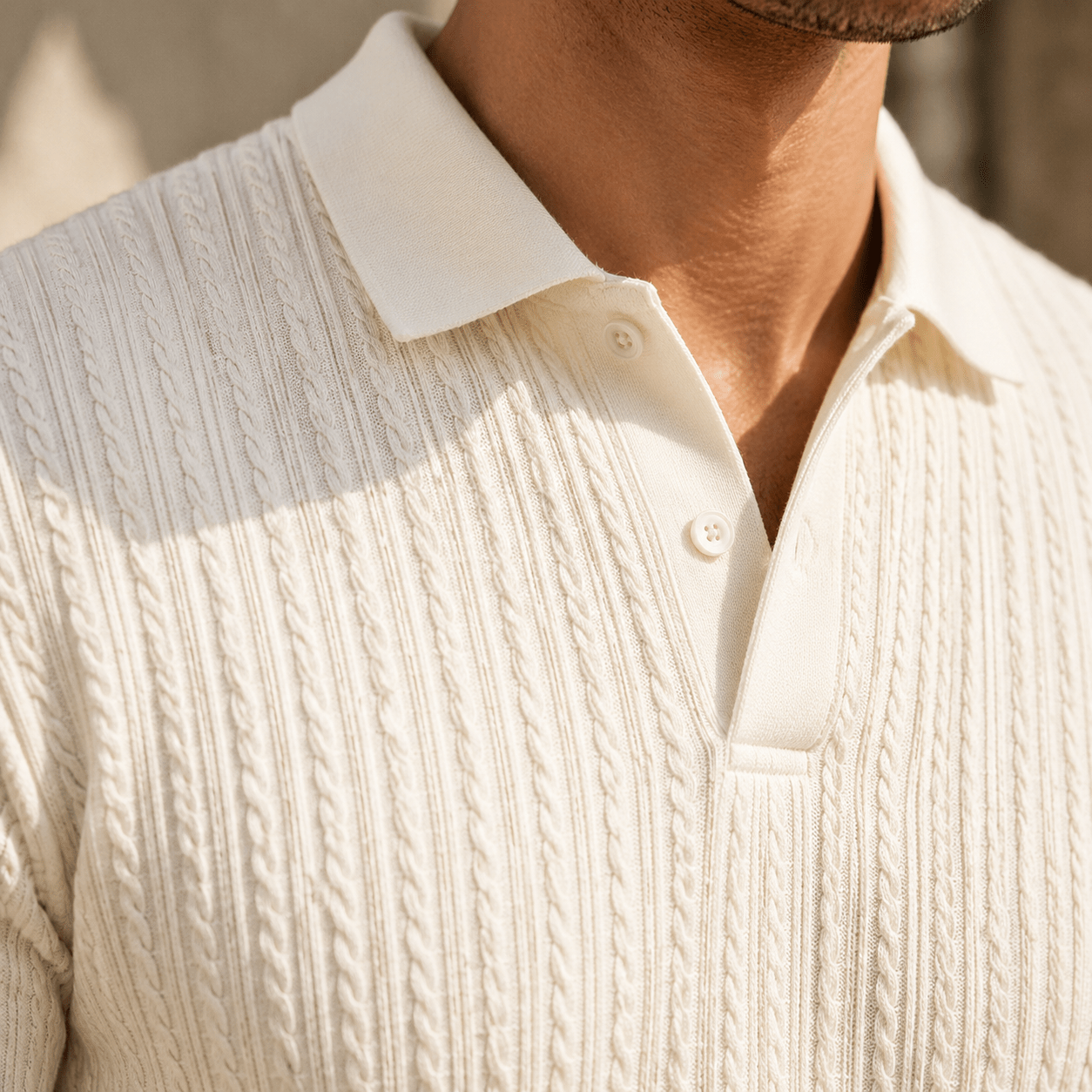 Men's Portofino Textured Knit Polo - VogueTale