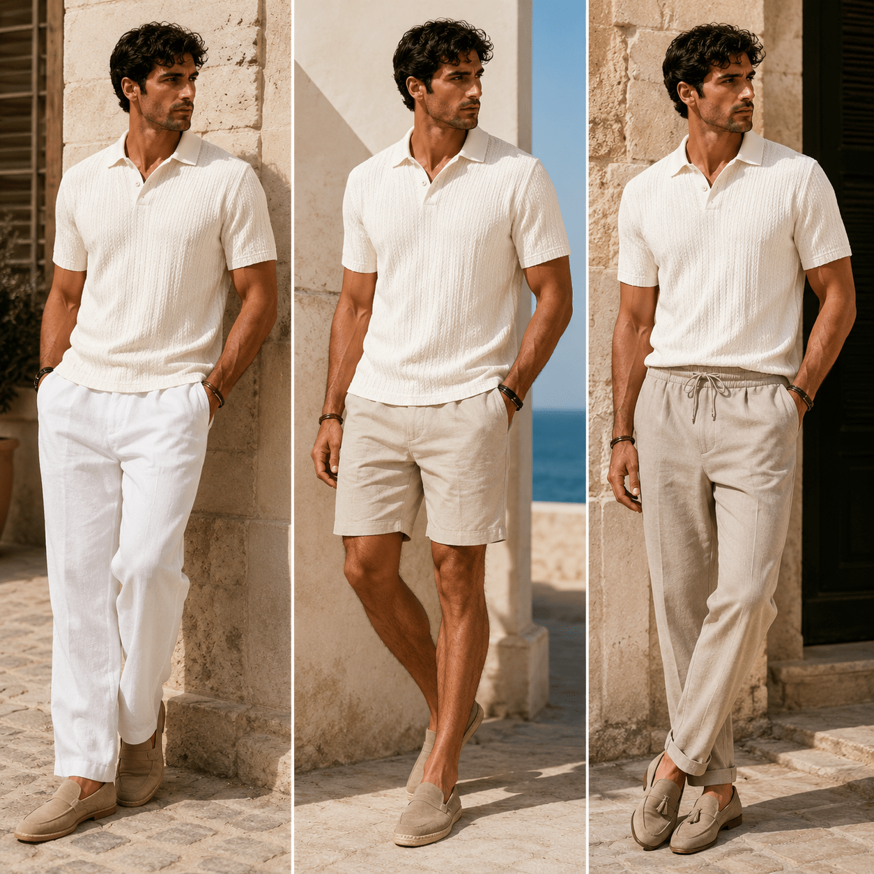 Men's Portofino Textured Knit Polo - VogueTale