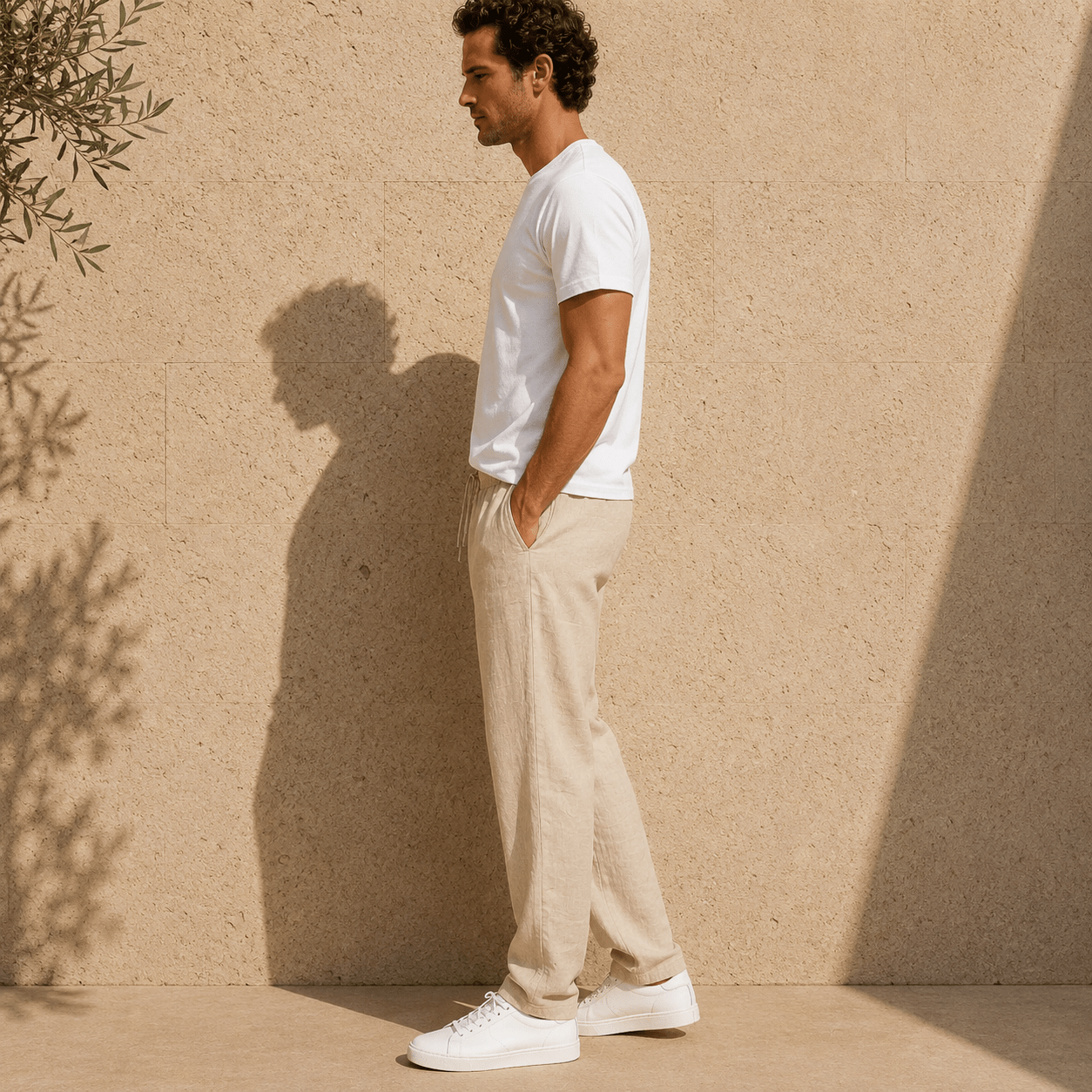 Men’s Relaxed Linen Blend Pants - VogueTale