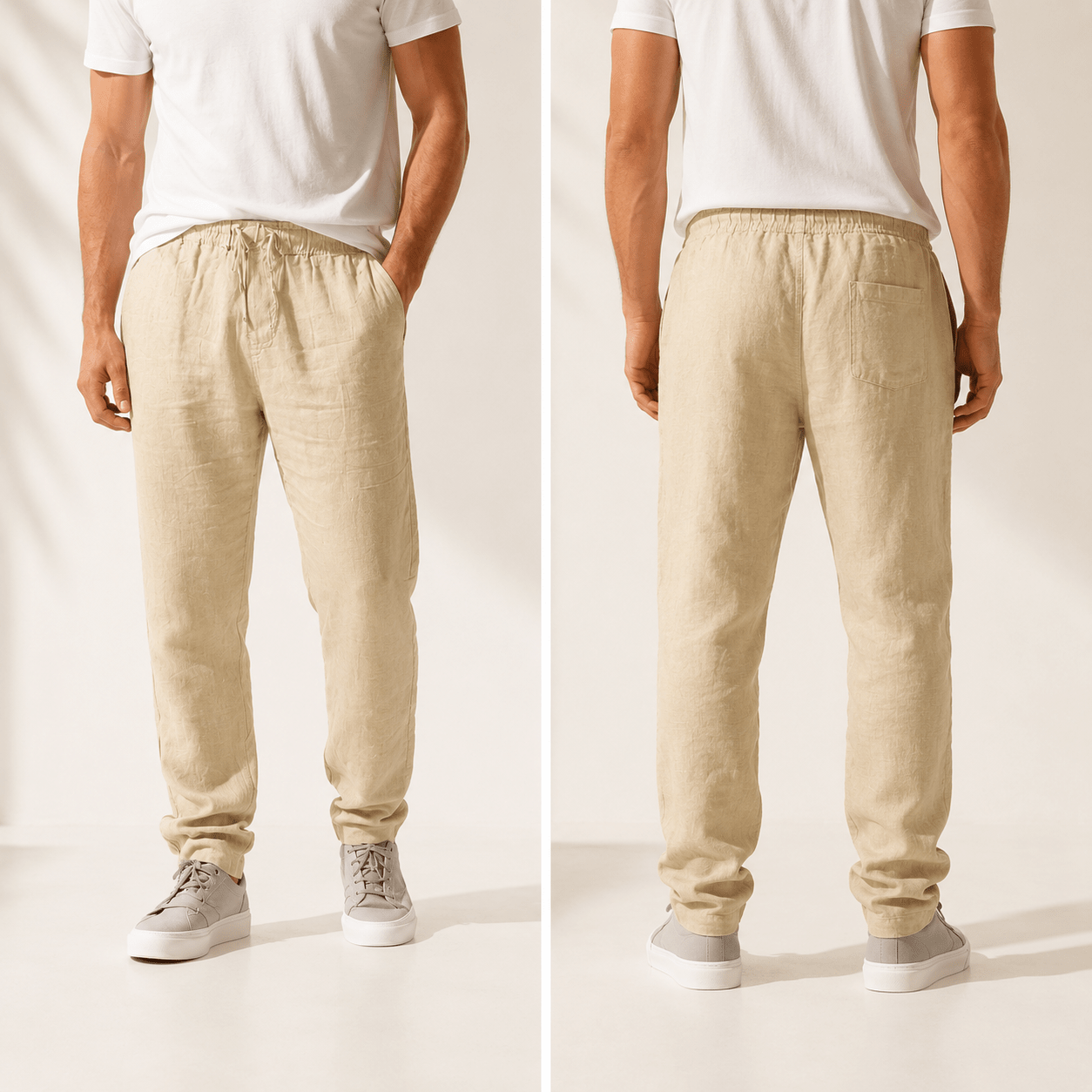 Men’s Relaxed Linen Blend Pants - VogueTale