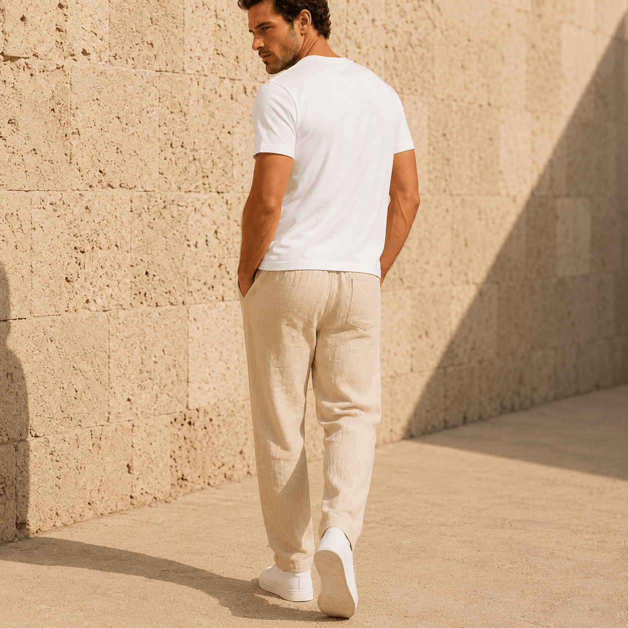 Men’s Relaxed Linen Blend Pants - VogueTale