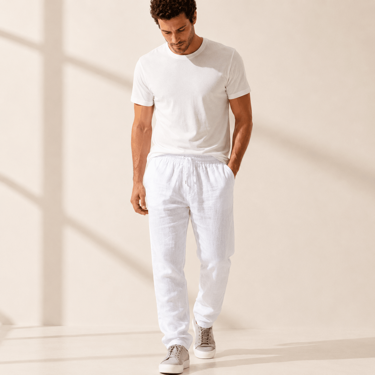 Men’s Relaxed Linen Blend Pants - VogueTale