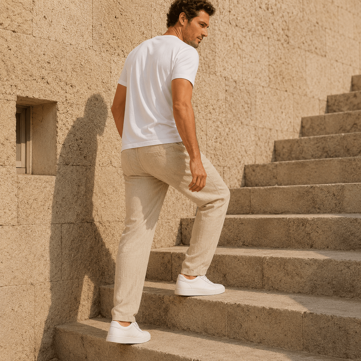 Men’s Relaxed Linen Blend Pants - VogueTale