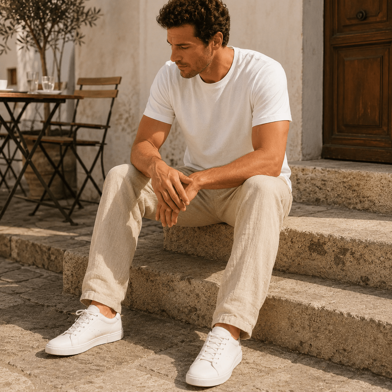 Men’s Relaxed Linen Blend Pants - VogueTale