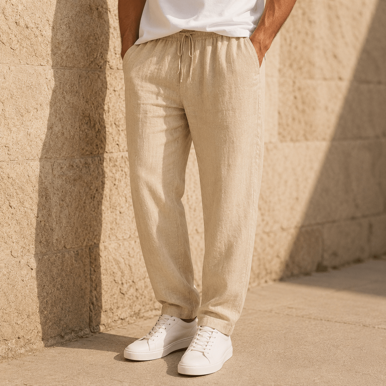 Men’s Relaxed Linen Blend Pants - VogueTale