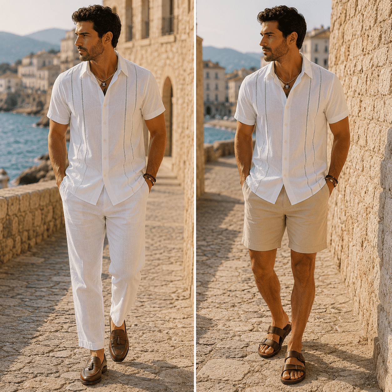Men’s Riviera Guayabera Resort Shirt - VogueTale