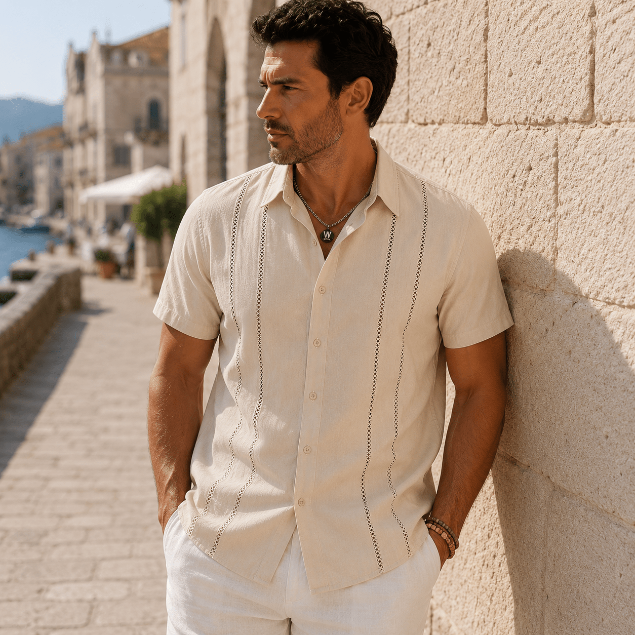 Men’s Riviera Guayabera Resort Shirt - VogueTale