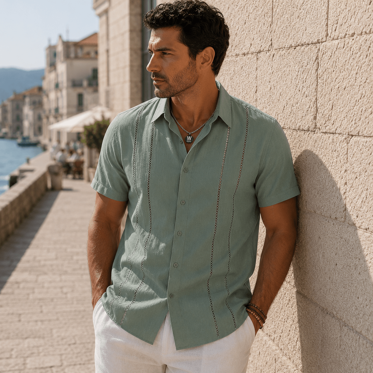 Men’s Riviera Guayabera Resort Shirt - VogueTale
