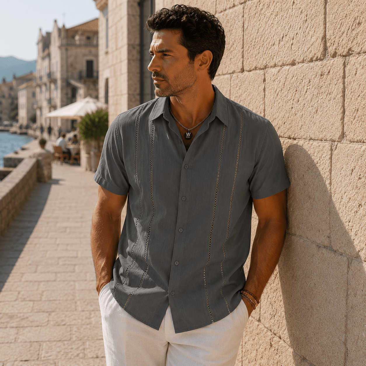 Men’s Riviera Guayabera Resort Shirt - VogueTale