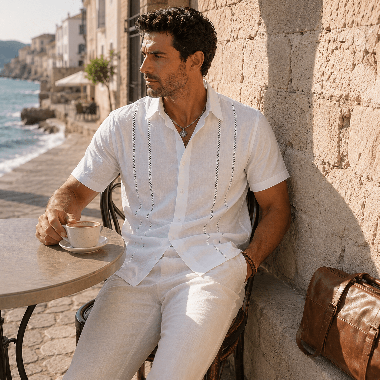 Men’s Riviera Guayabera Resort Shirt - VogueTale
