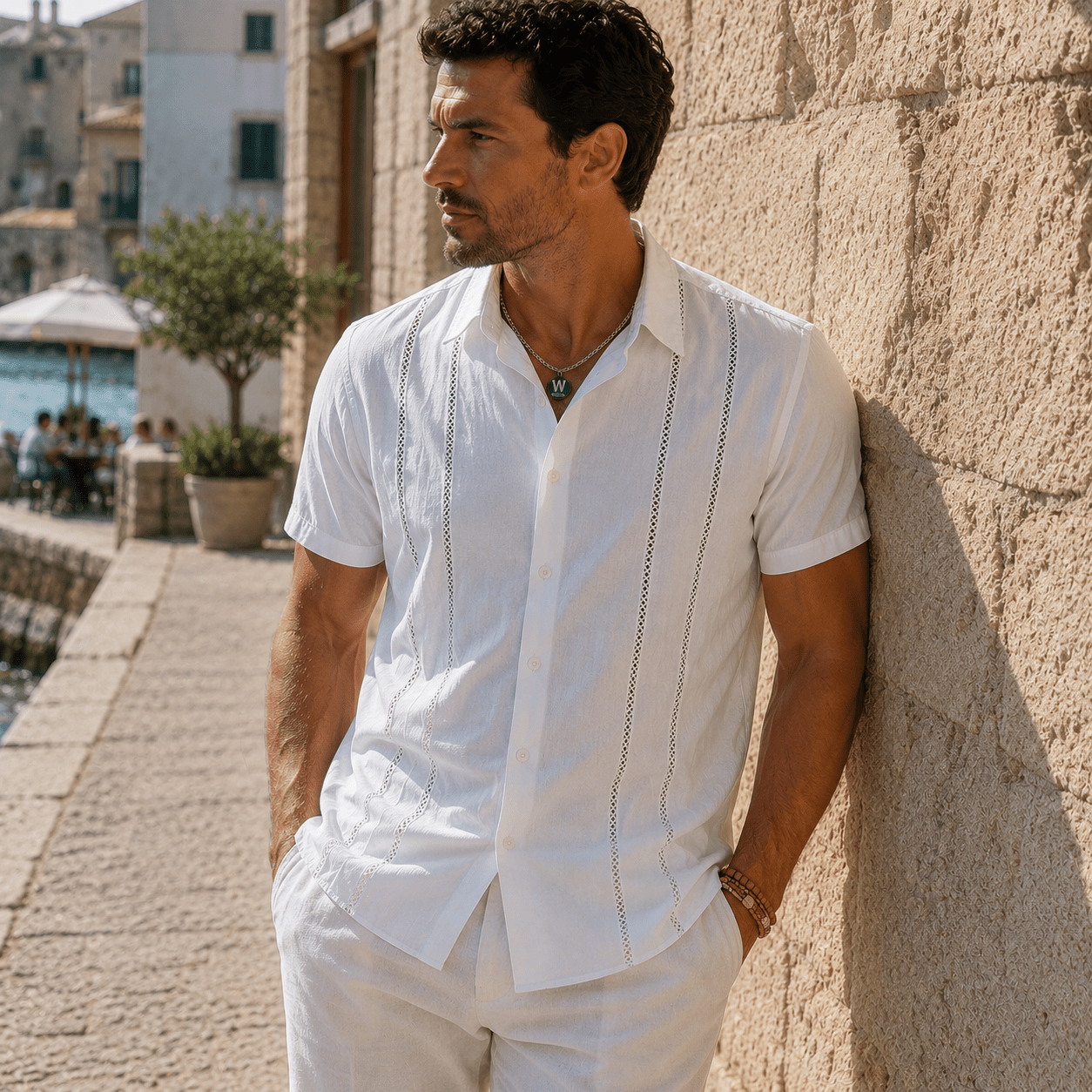 Men’s Riviera Guayabera Resort Shirt - VogueTale