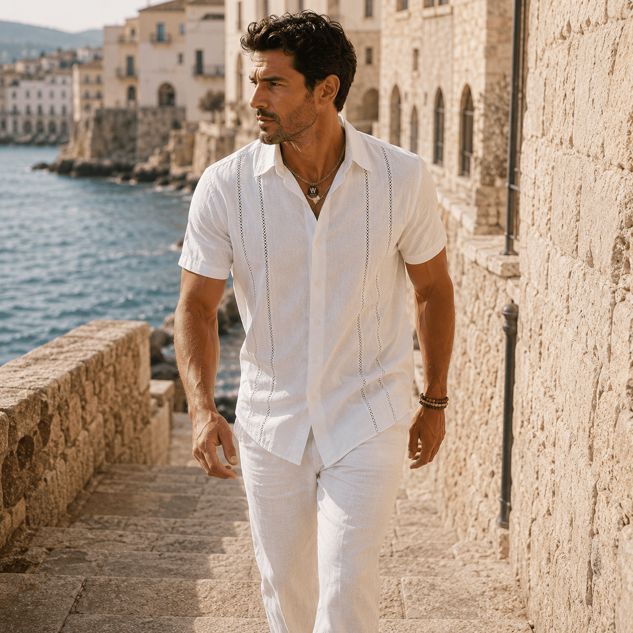 Men’s Riviera Guayabera Resort Shirt - VogueTale
