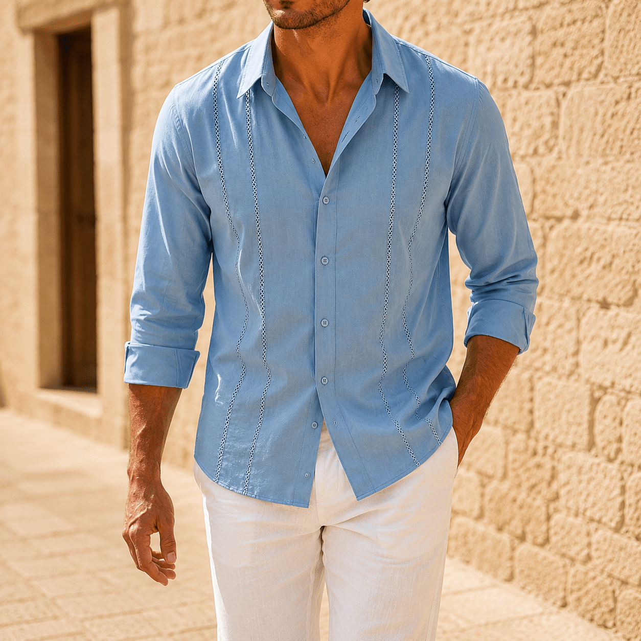 Men's Riviera Guayabera Shirt - VogueTale