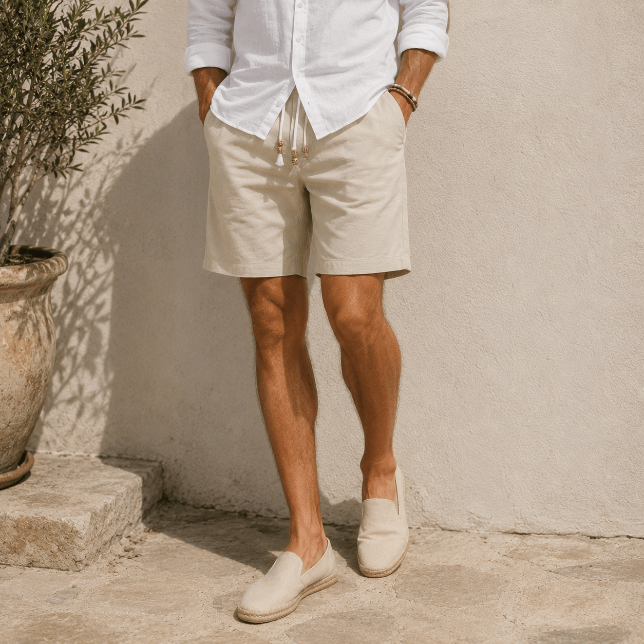Men’s Riviera Linen Shorts - VogueTale