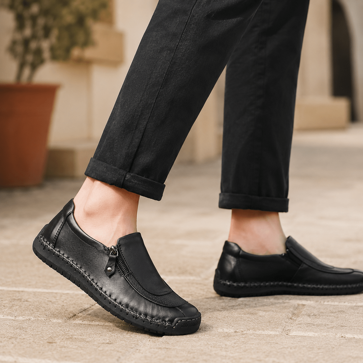 Men's Riviera Side-Zip Sneakers - VogueTale