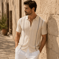 Men's Riviera Textured Camp Collar Resort Shirt - VogueTale