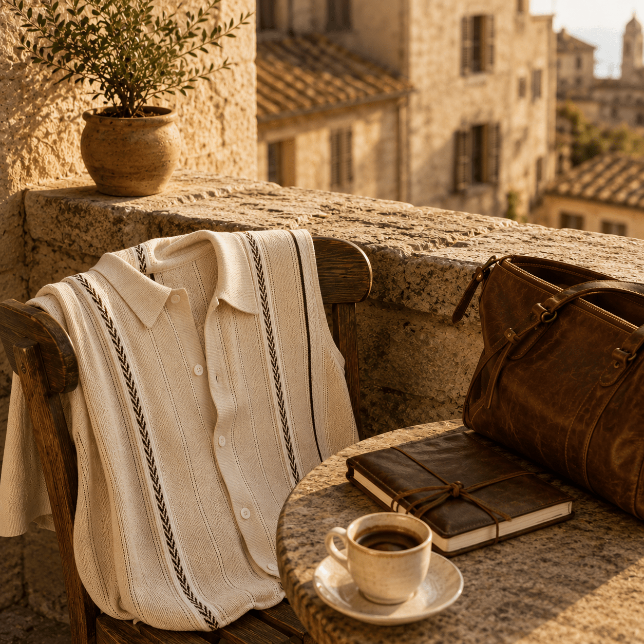 Men's Riviera Textured Camp Collar Resort Shirt - VogueTale