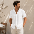 Men’s Textured Resort Shirt – Relaxed Summer Fit - VogueTale
