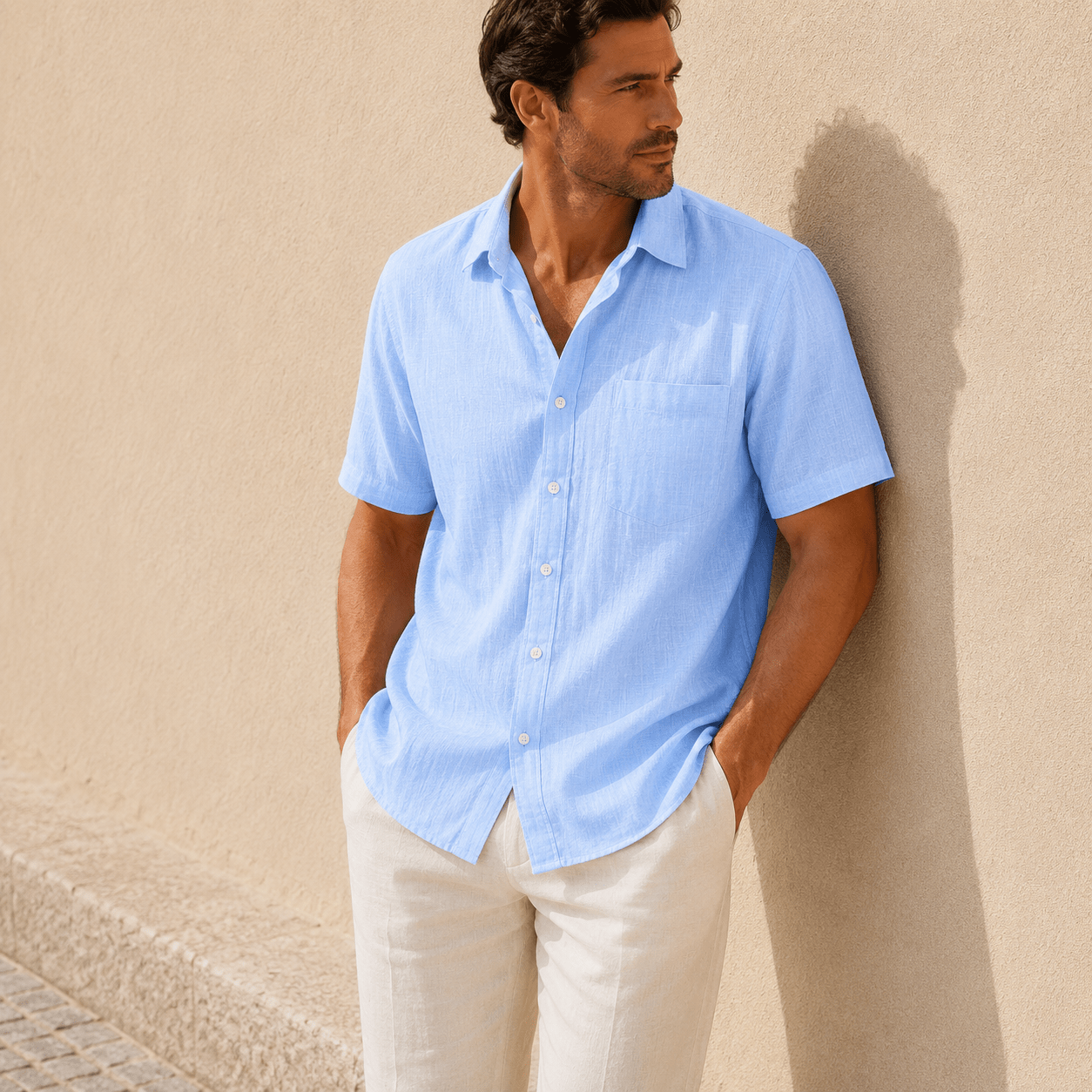 Men's Textured Short Sleeve Shirt - VogueTale