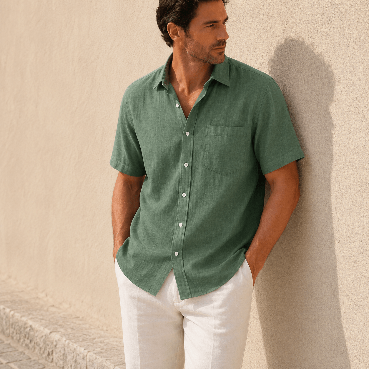 Men's Textured Short Sleeve Shirt - VogueTale
