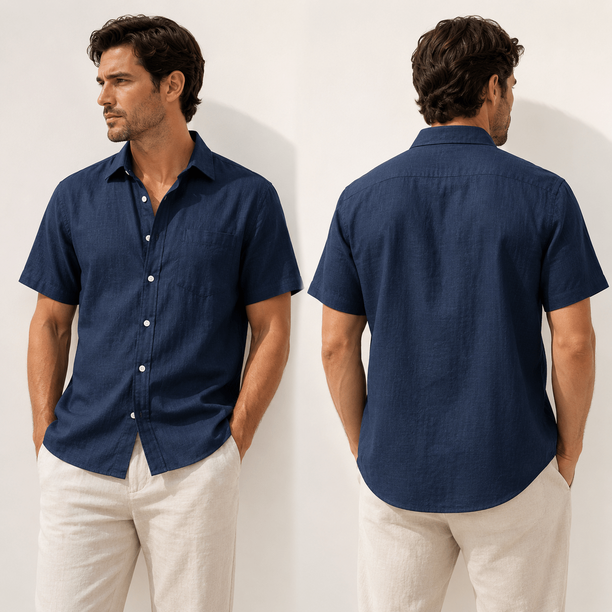Men's Textured Short Sleeve Shirt - VogueTale