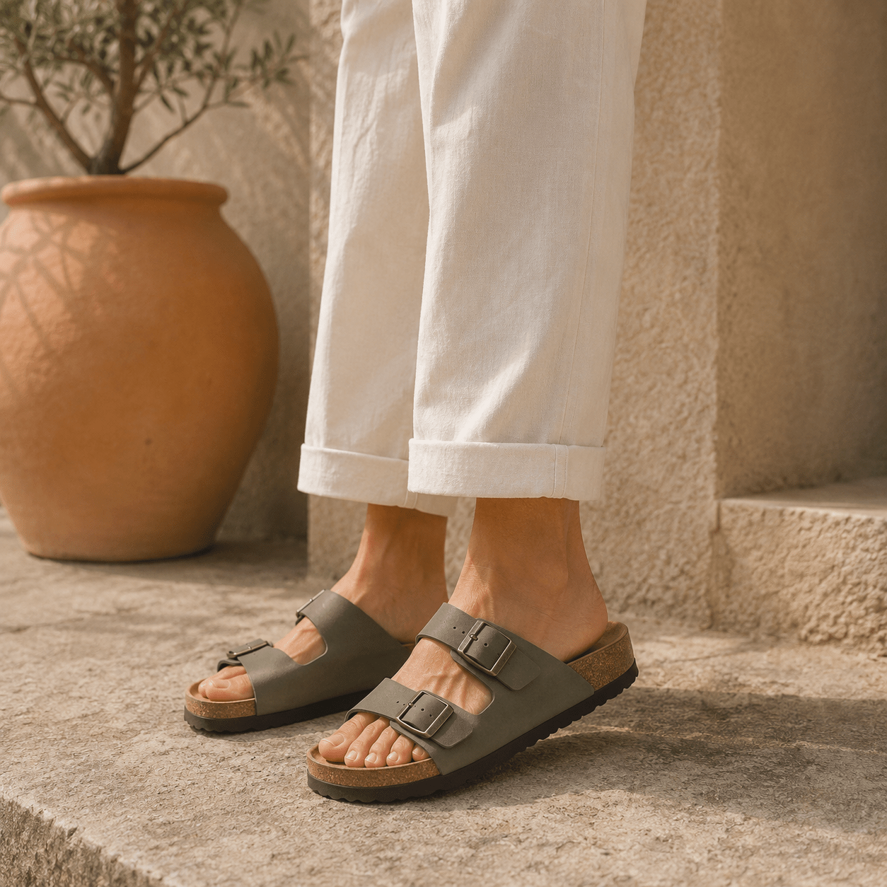 Riviera Cork Footbed Sandals - VogueTale