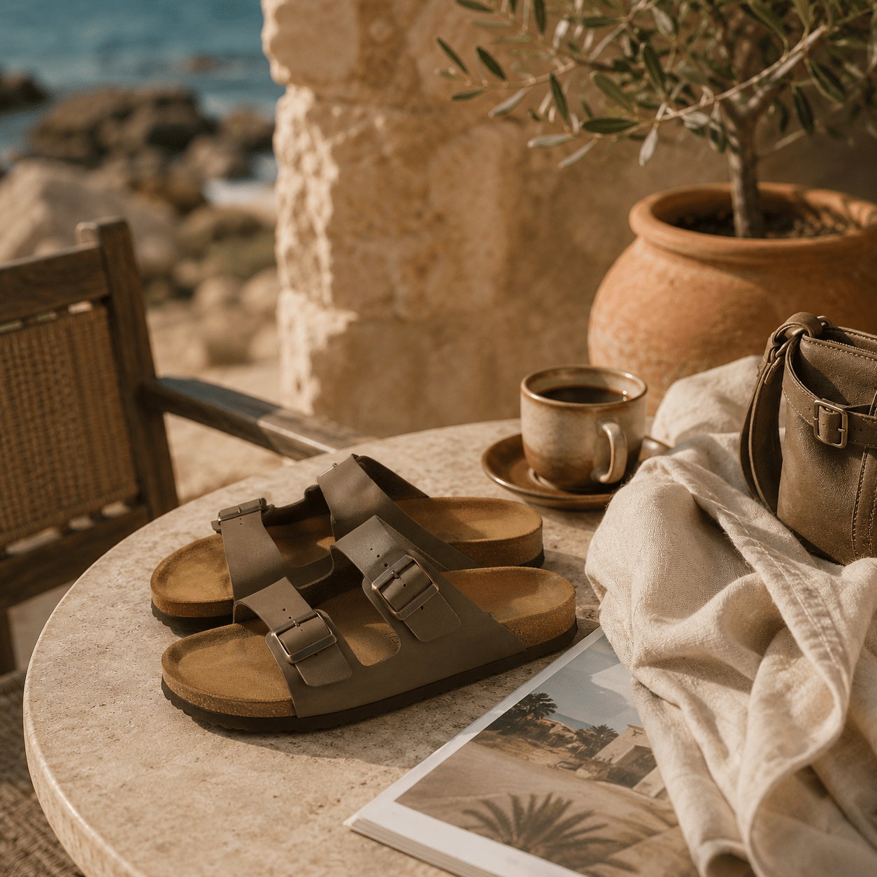 Riviera Cork Footbed Sandals - VogueTale