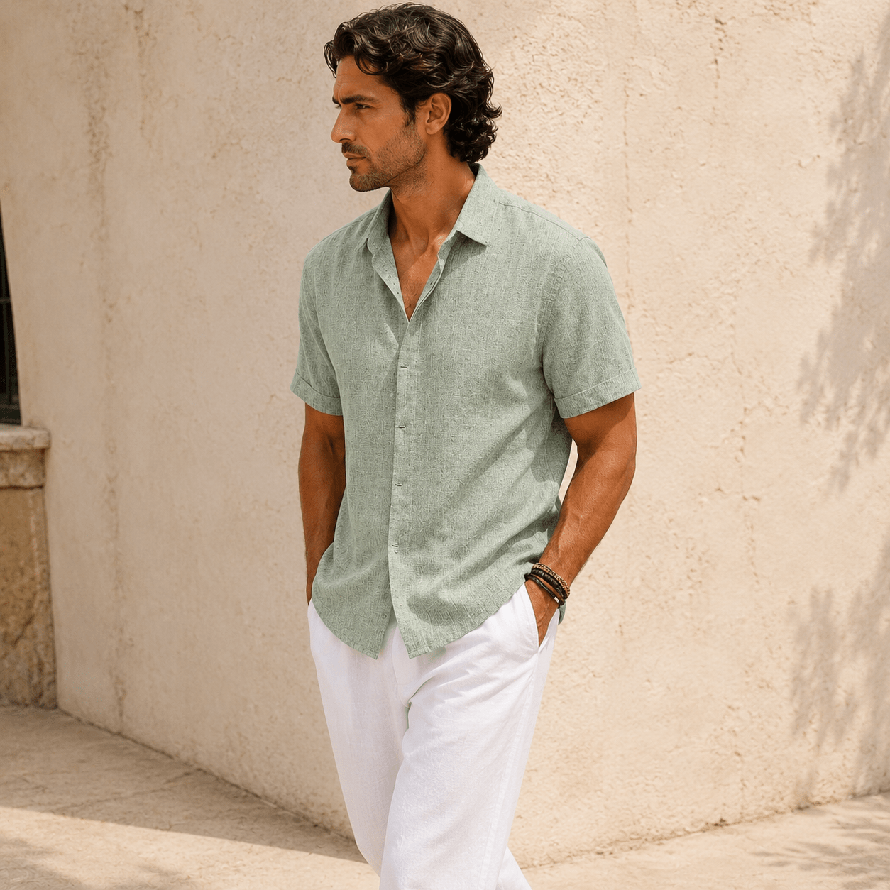 Riviera Linen Short Sleeve Shirt - VogueTale