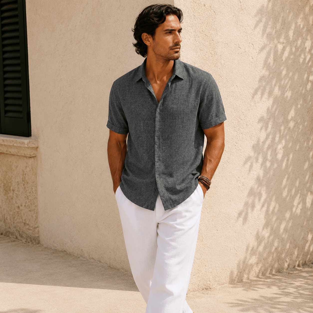 Riviera Linen Short Sleeve Shirt - VogueTale