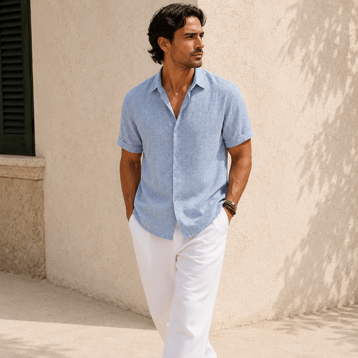 Riviera Linen Short Sleeve Shirt - VogueTale